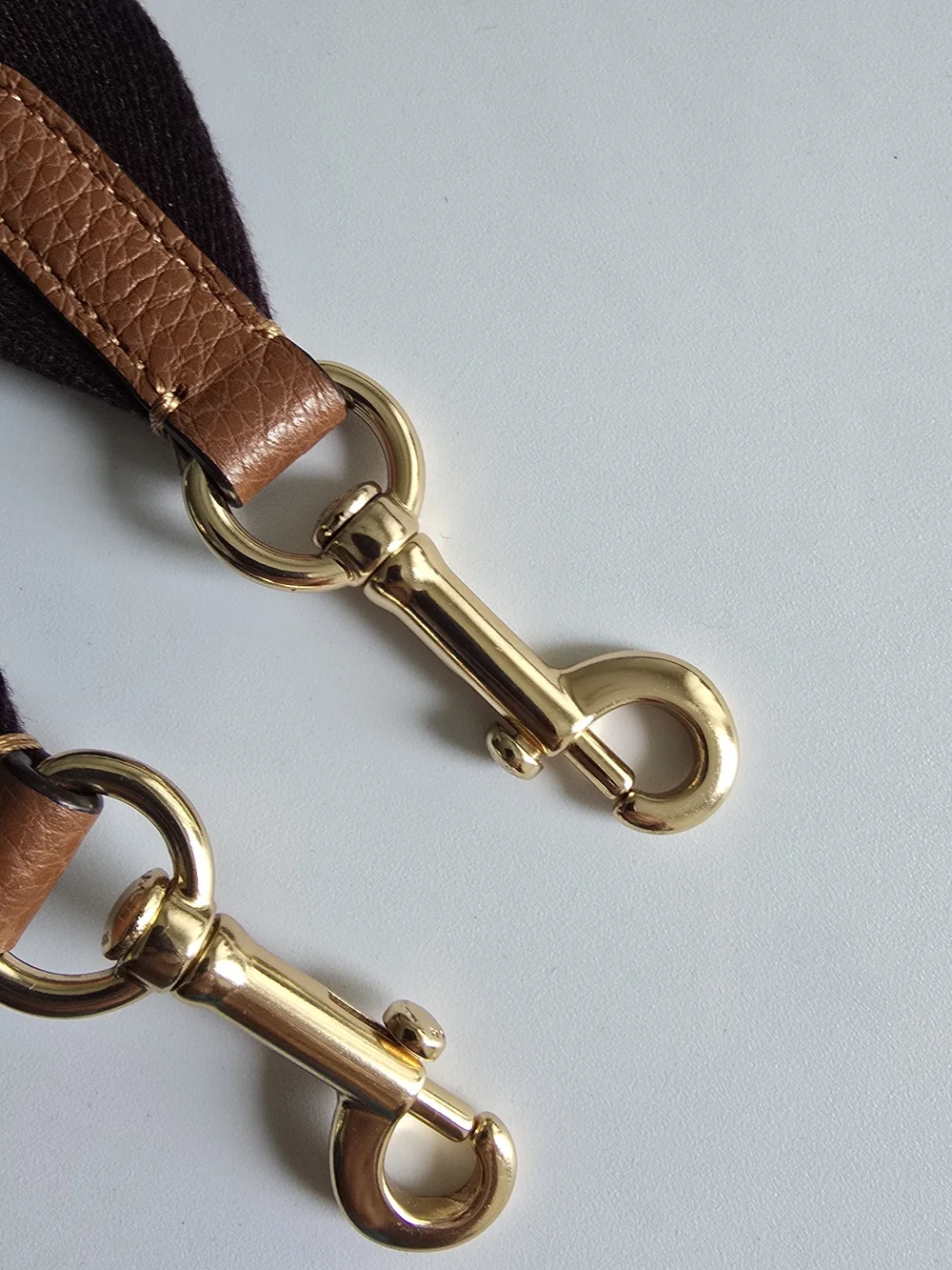 NWOT Authentic Coach Brown and Tan Crossbody Strap with Gold Hardware